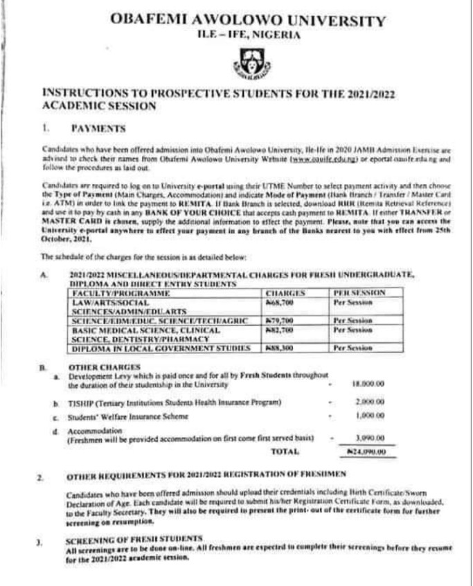 oau-school-fees-for-2023-2024-academic-session-for-old-new-students