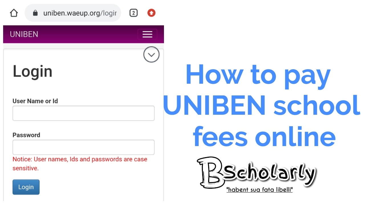 uniben school fees for all courses