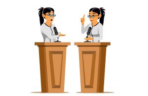 How does a speaker properly conclude a debate speech
