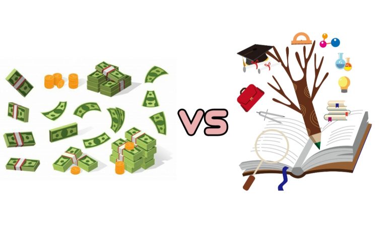 money vs education essay