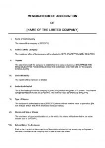 Differences Between Memorandum Of Association And Article Of Association