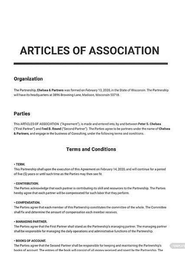 memorandum of association assignment